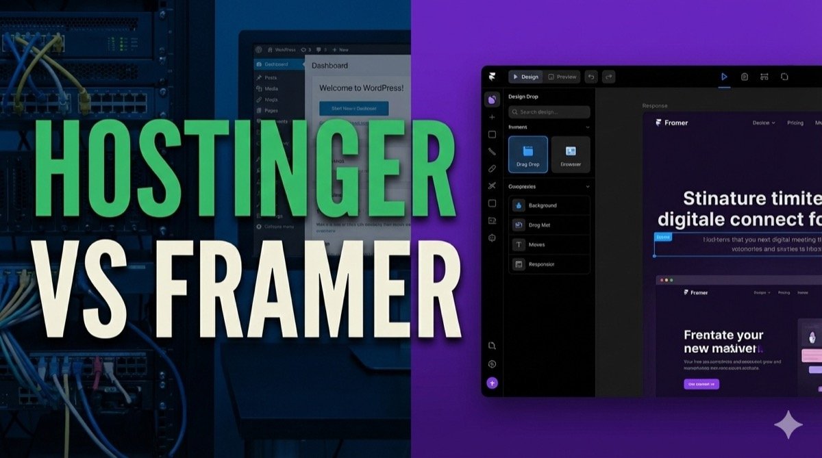 Hostinger ou Framer Hostinger ou Framer