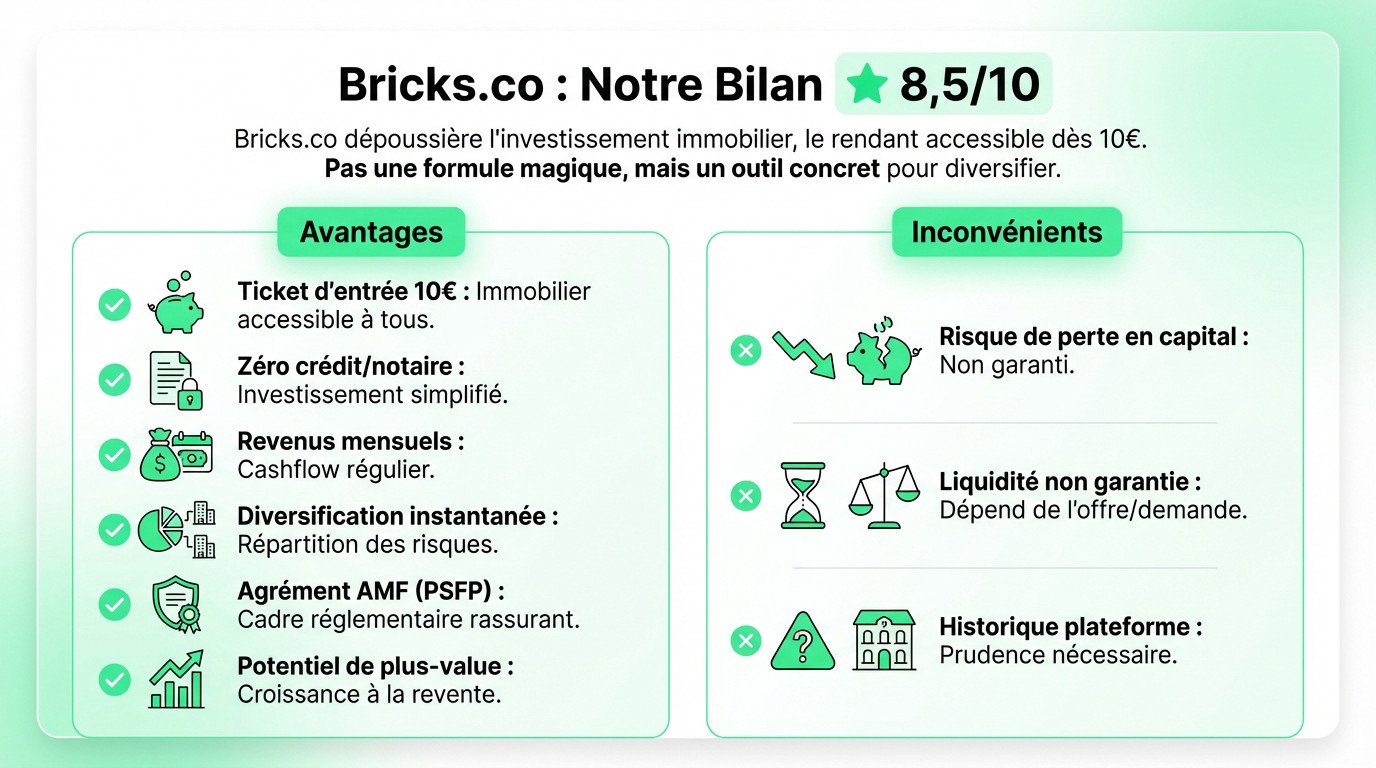 avis Bricks.co investissement immobilier fractionné note 8,5 sur 10