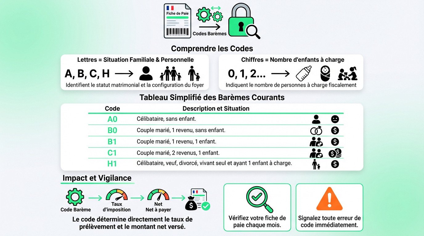 Décrypter les codes barèmes fiscaux sur une fiche de paie pour l'impôt Genève