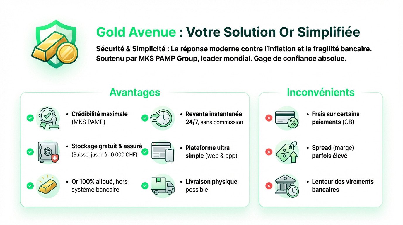 Avis Gold Avenue solution or simplifiée coffre fort suisse et lingots