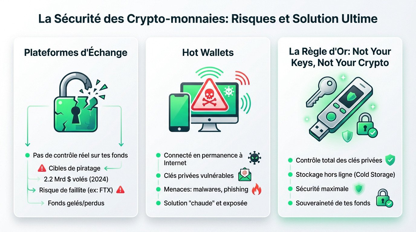 ledger crypto
Illustration des risques de sécurité liés aux crypto monnaies et aux hot wallets