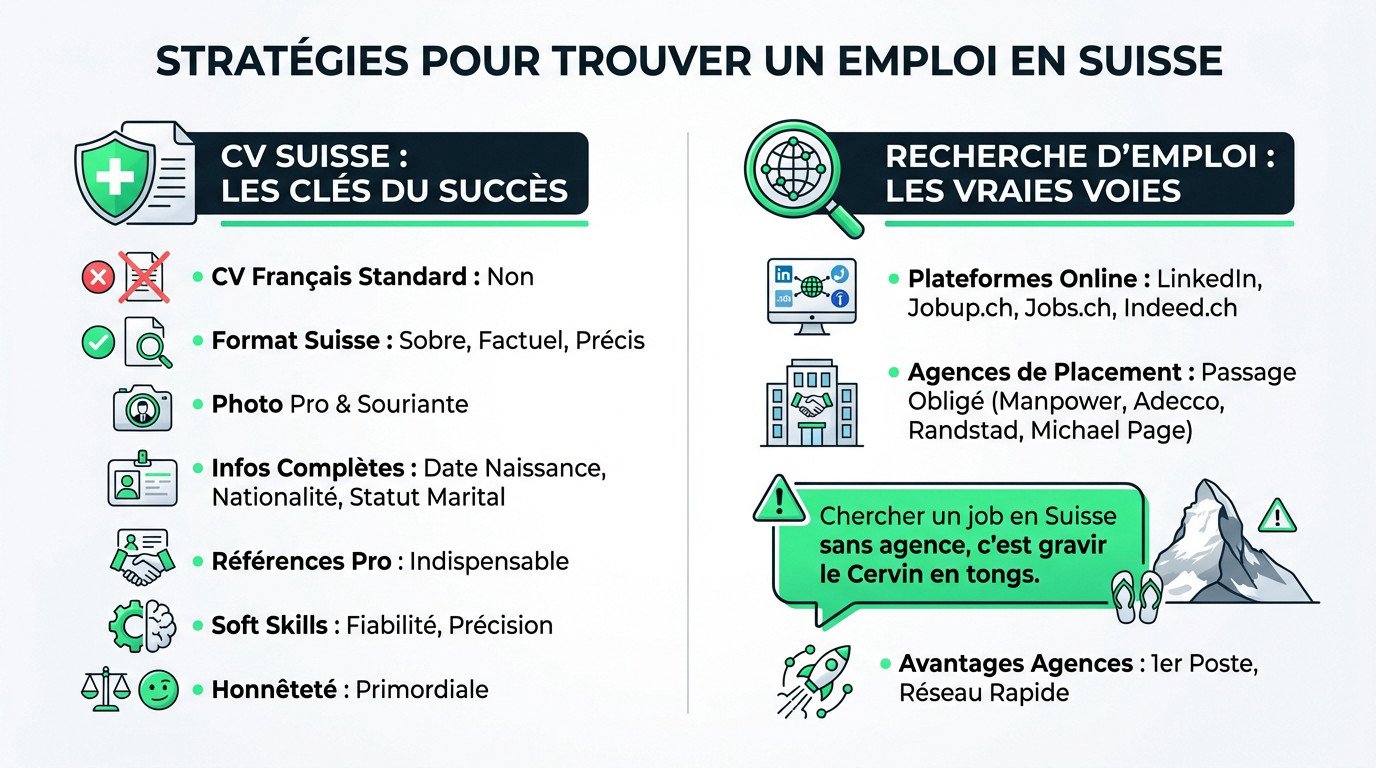 Stratégies efficaces pour trouver un emploi en Suisse : CV et agences de placement