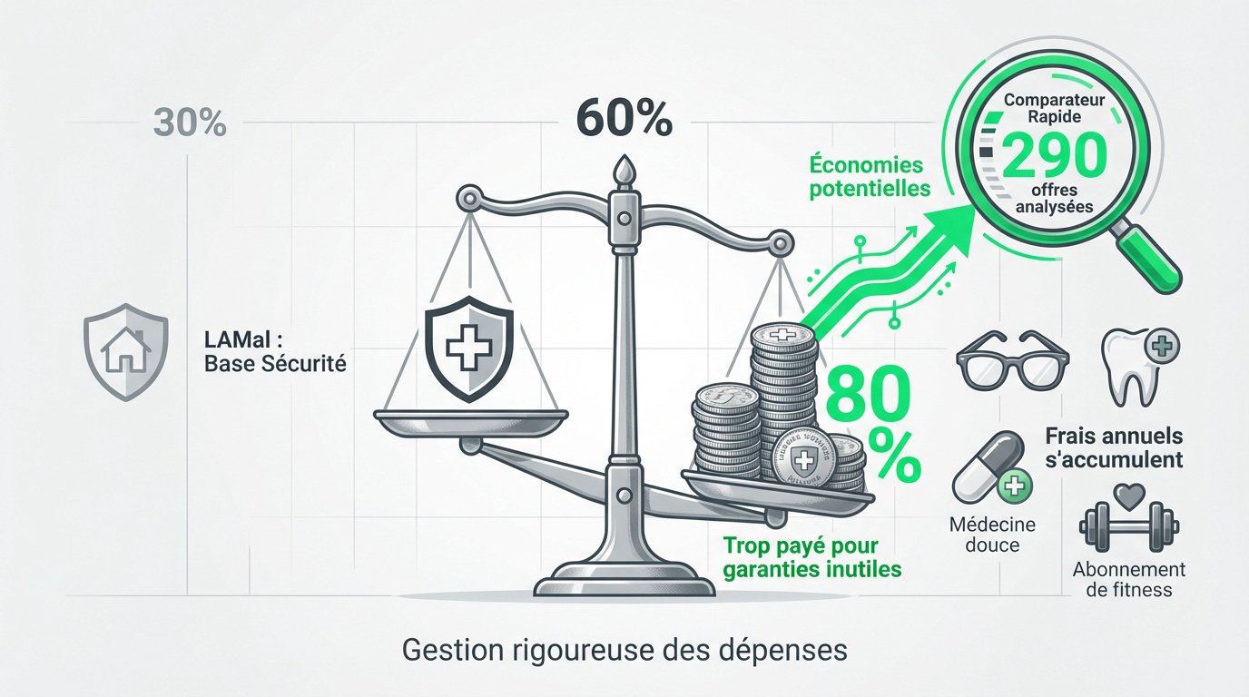 Comparaison des coûts entre la LAMal et l'assurance complémentaire en Suisse